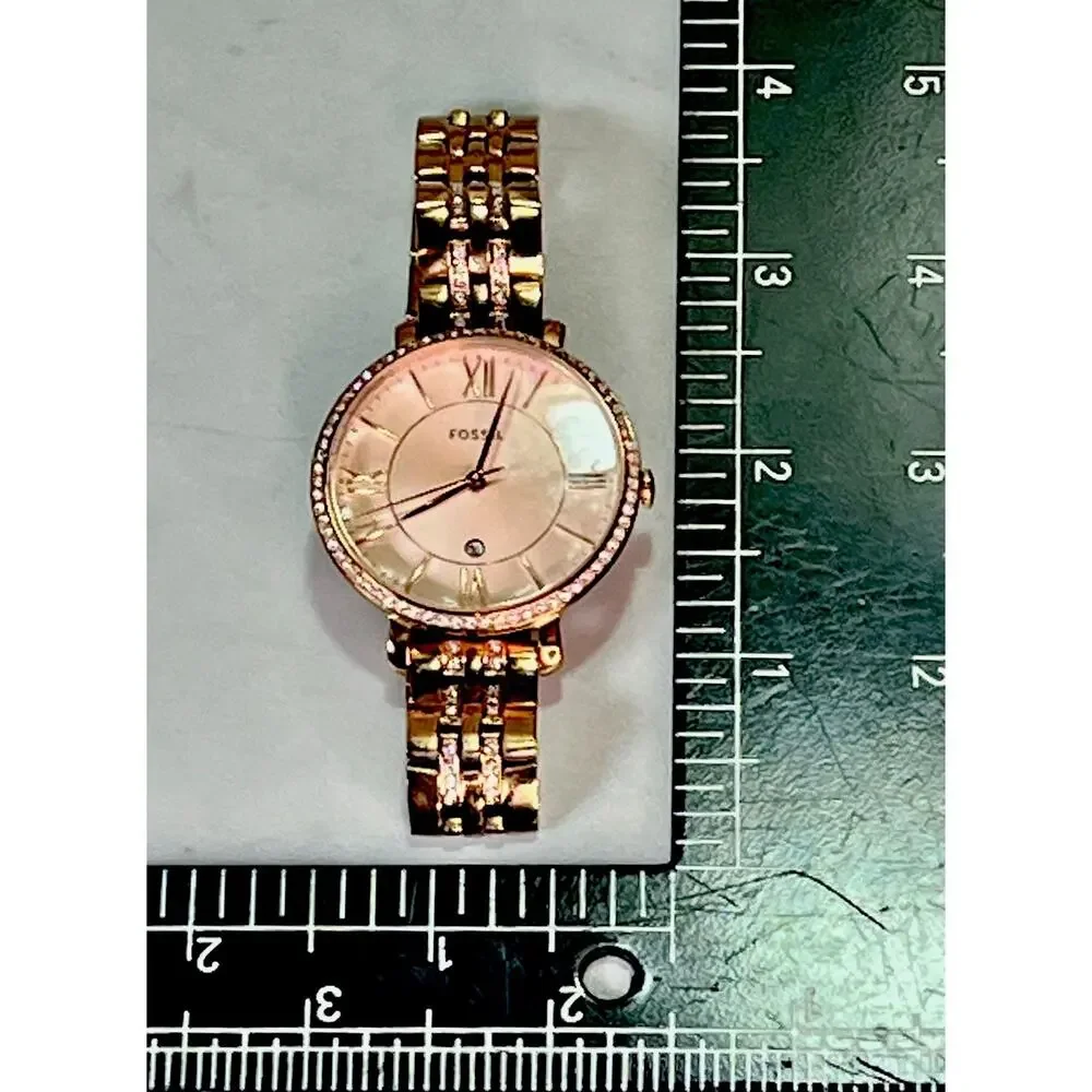 Fossil Jacqueline ES3546 Women’s Rose Gold Crystal Quartz Watch 36mm Date